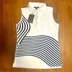 Acegolfs Women's Sleeveless “Playful Nautical” Golf Polo Shirt